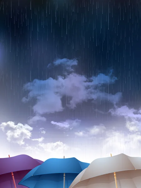 Regnperioden regnar landskap bakgrund — Stock vektor