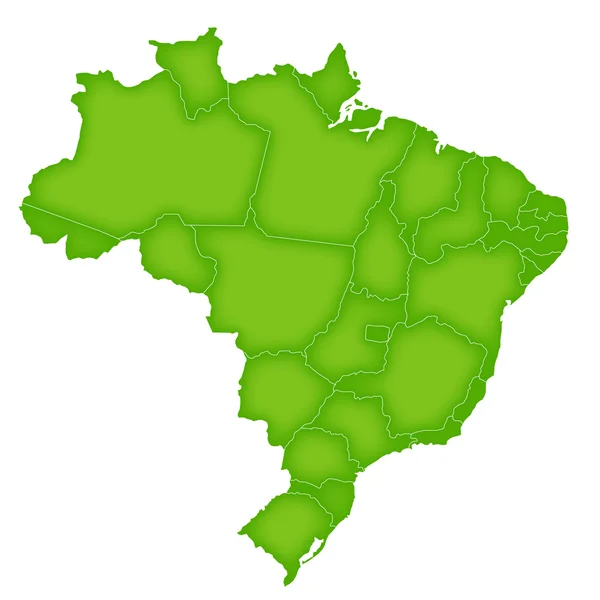 Brasil mapa icono verde — Archivo Imágenes Vectoriales