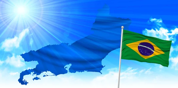 Rio de Janeiro Brasil Bandeira de fundo — Vetor de Stock