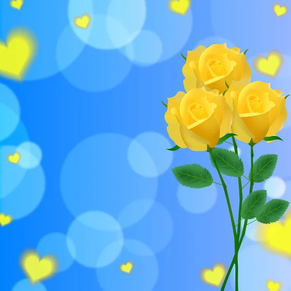 父亲节玫瑰花朵背景 — 图库矢量图片