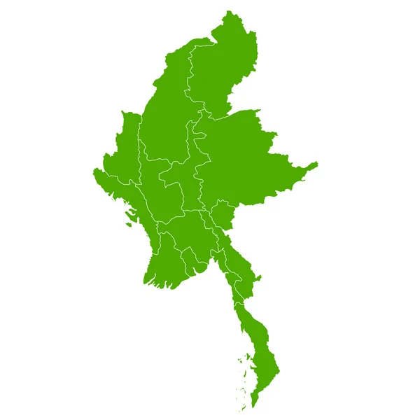 Ikon negara peta Myanmar - Stok Vektor