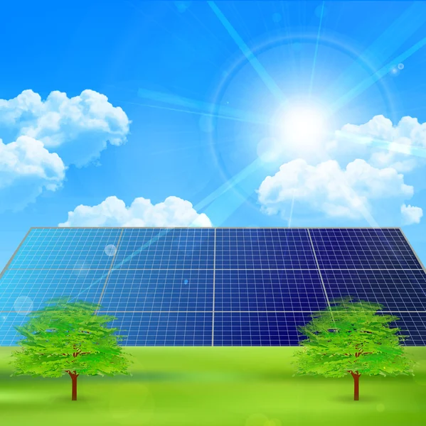 太阳能新鲜绿色的天空背景 — 图库矢量图片