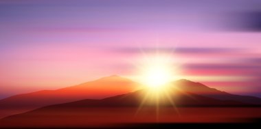 Deniz günbatımı manzara arka plan