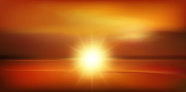 Coucher de soleil mer paysage fond — Image vectorielle