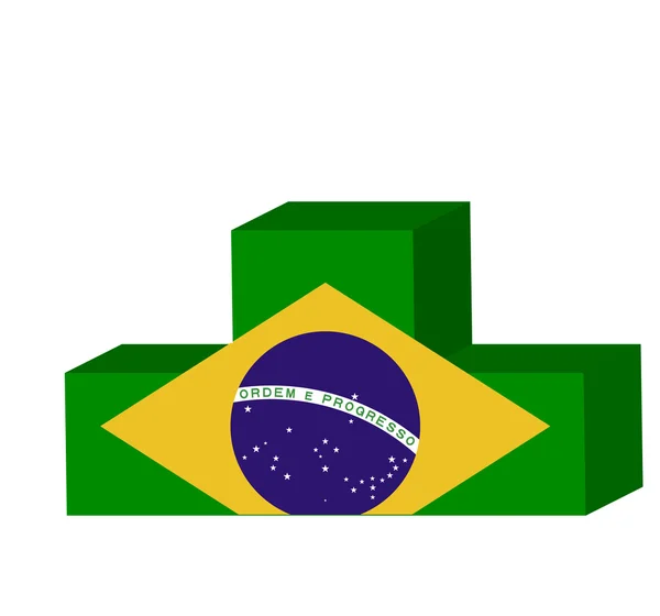Ikon podium bendera nasional Brasil - Stok Vektor