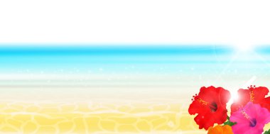 Hibiscus deniz manzara arka plan