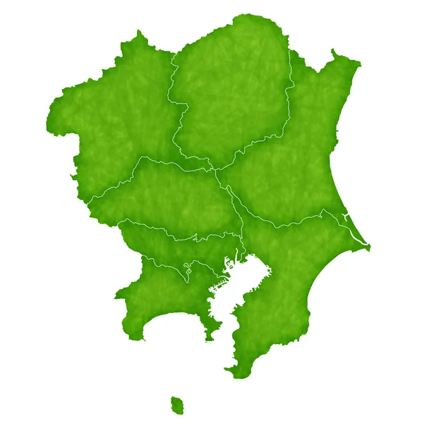 Kanto mapa zelená ikona — Stockový vektor