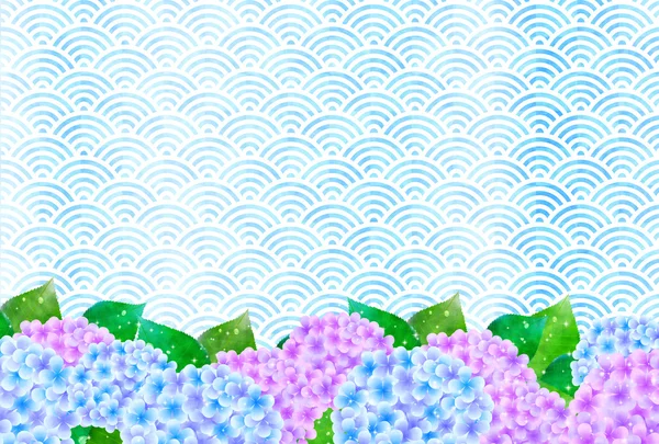 Hortensien Blumen Regenzeit Hintergrund — Stockvektor