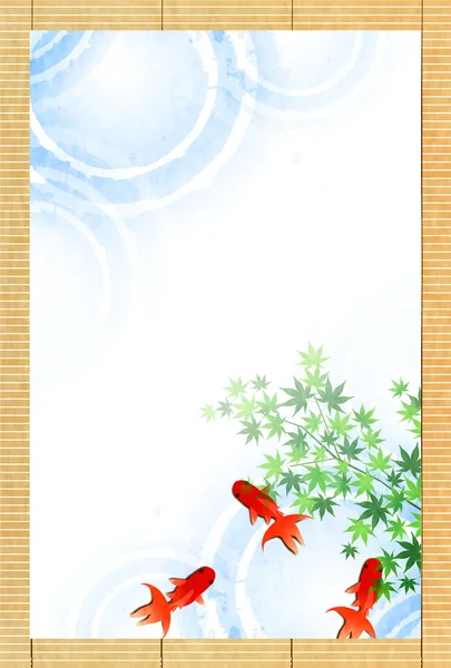 Goldfish summer greeting summer background — Stock Vector