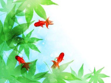 Japon balığı akçaağaç manzara arka plan