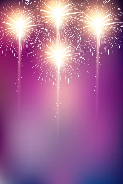 Fireworks sommar sommar hälsning bakgrund — Stock vektor