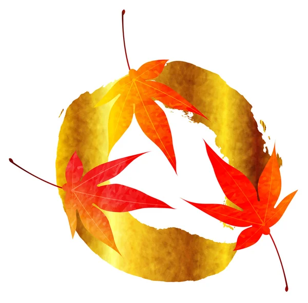 Otoño hojas de arce icono de otoño — Vector de stock