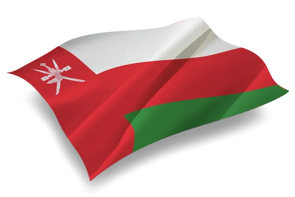 Ikona flagi kraju Oman — Wektor stockowy