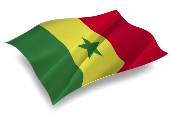 Senegal Ícone da bandeira do país — Vetor de Stock