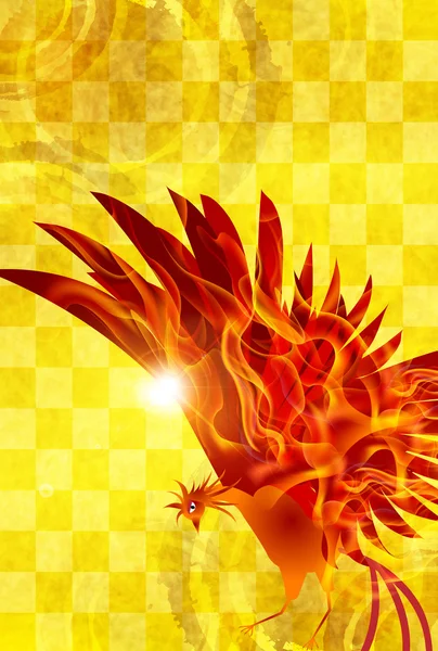Flamme de coq Fond de carte du Nouvel An — Image vectorielle