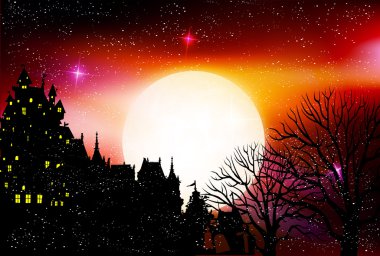 Halloween gece gökyüzü yıldız arka plan