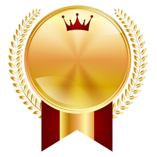 Couronne médaille cadre icône — Image vectorielle
