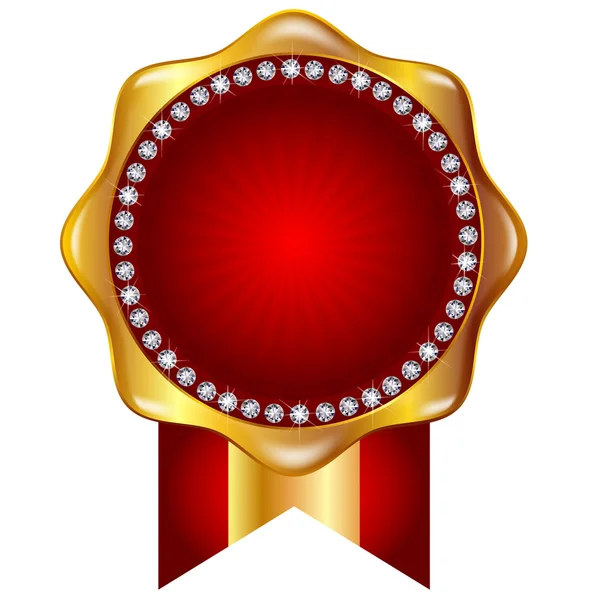 Icono de cinta de marco de medalla — Vector de stock