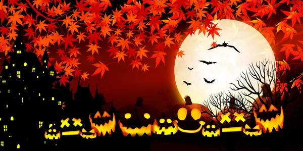 Halloween pompoen herfst achtergrond — Stockvector