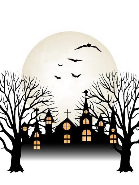 Halloween nacht hemel herfst achtergrond — Stockvector