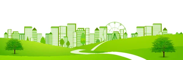 Ciudad verde fresco eco fondo — Vector de stock