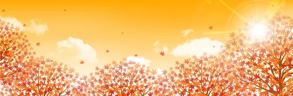 Sonbahar, sonbahar manzarası arka planından ayrılıyor — Stok Vektör