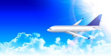 Uçak gökyüzü manzara arka plan