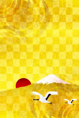  Horoz Fuji yeni yıl kartı arka plan