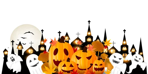 Halloween abóbora outono fundo —  Vetores de Stock