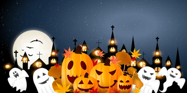 Хэллоуин тыква осенний фон — стоковый вектор