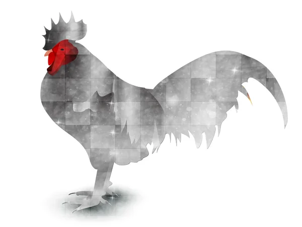 Gallo de pollo icono de la tarjeta de felicitación — Archivo Imágenes Vectoriales