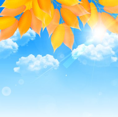 Sonbahar, sonbahar manzarası arka planından ayrılıyor