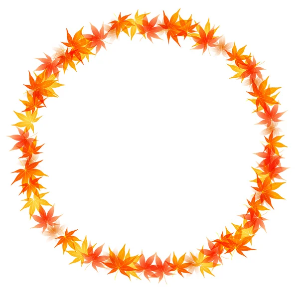 Podzimní listí podzimní kruh ikonu — Stockový vektor