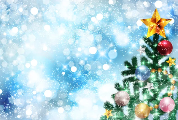 Noël sapin de neige arrière-plan — Image vectorielle