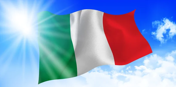 Italië Nationale vlag lucht achtergrond — Stockvector