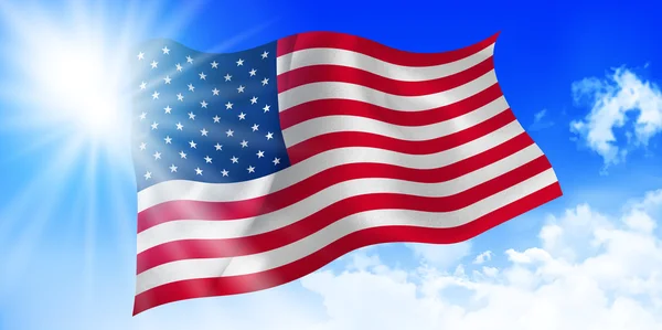 Αμερική Εθνική σημαία ουρανό φόντο — Διανυσματικό Αρχείο