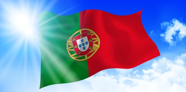 Portugal nationale vlag hemelachtergrond — Stockvector