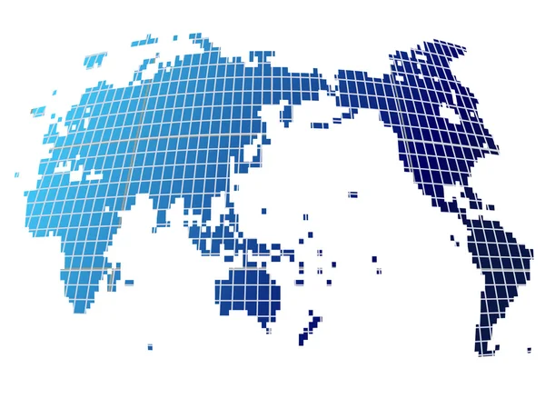 Mapa do mundo ícone quadrado — Vetor de Stock