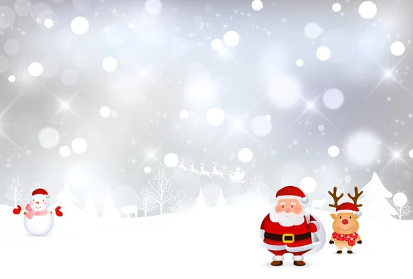Natale neve sfondo Santa — Vettoriale Stock