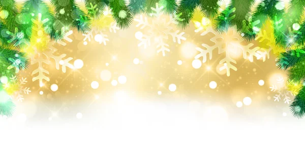 クリスマス雪モミの木バック グラウンド — ストックベクタ