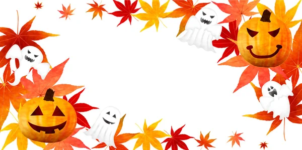 Halloween Kürbis Herbst Blätter Hintergrund — Stockvektor