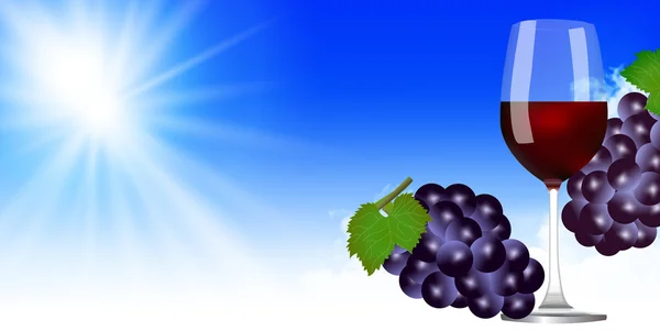 Vino de uva fondo otoño — Vector de stock