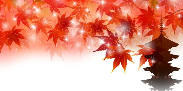 秋の紅葉風景の背景 — ストックベクタ