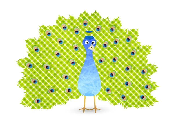 Gallo pavo real icono de la tarjeta de Año Nuevo — Vector de stock