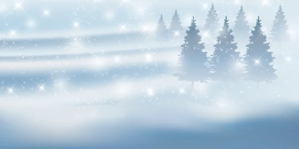Navidad nieve paisaje fondo — Archivo Imágenes Vectoriales