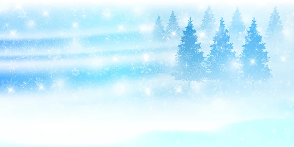 Christmas snow landscape background — Stock Vector