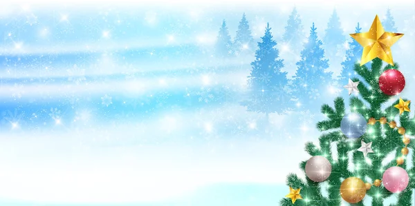 Weihnachten Schnee Landschaft Hintergrund — Stockvektor