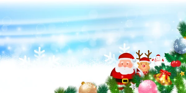 Christmas snow Santa background — Stock Vector