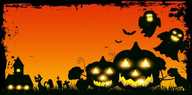 Cadılar Bayramı Balkabağı hayalet arka plan