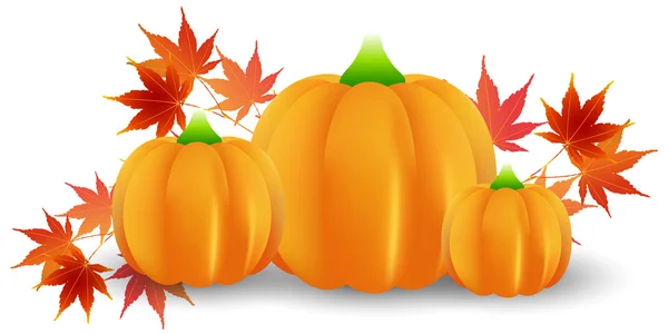 Halloween Kürbis Herbst Blätter Symbol — Stockvektor
